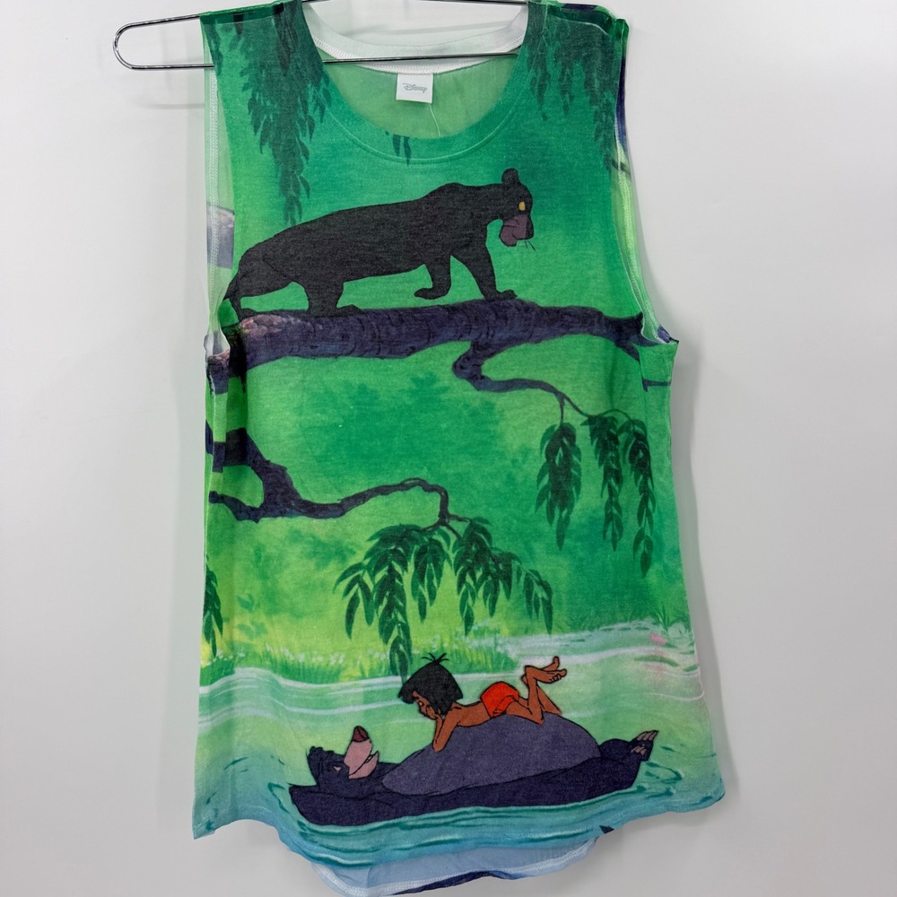 Wet Seal Disney Jungle Book Mowgli Baloo Bagheera Graphic Tank Top Medium NWT